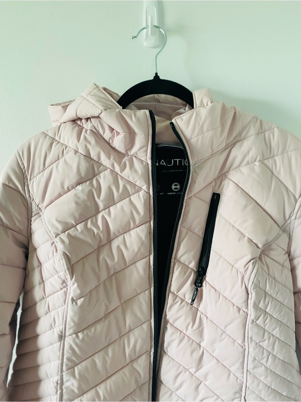 Nautica Women’s Short Stretch Puffer Jacket Size XL BarbieCore Gorpcore Cozy - Picture 5 of 6
